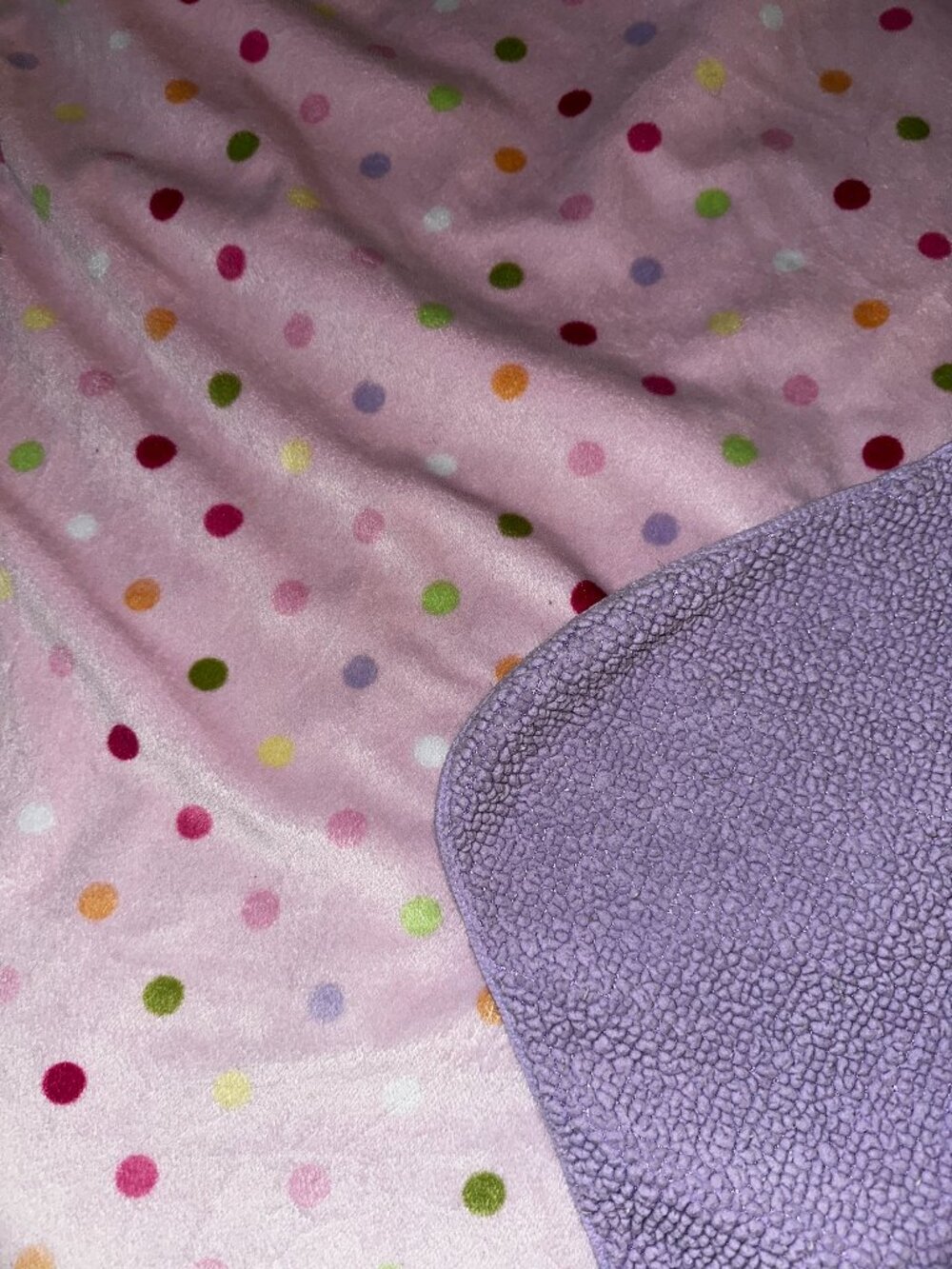 VTG CIRCO Baby Blanket Lovey Pink Polka Dot Purple Plush Sherpa Target